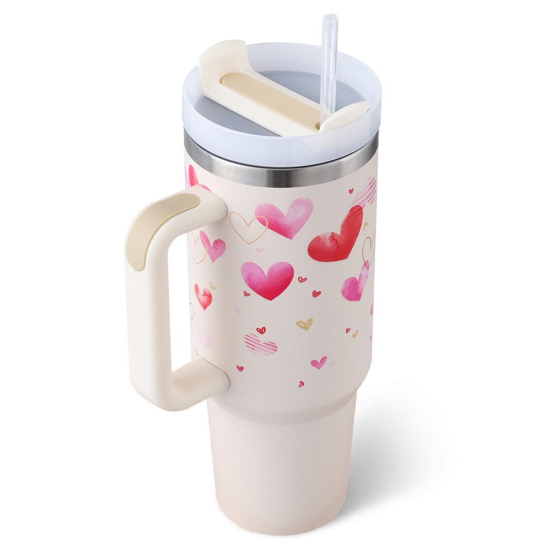 Tumbler With Handle And Straw