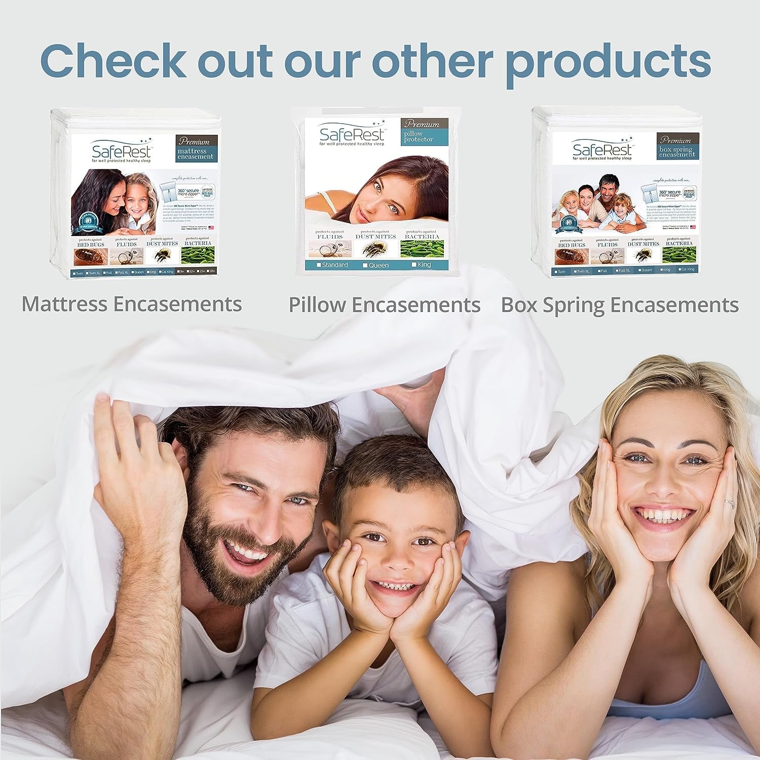 100% Waterproof Queen Size Mattress Protector - Fitted with Stretchable Pockets - Machine Washable Cotton Mattress Cover for Bed