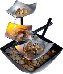 Brand 3-Tier Tabletop Fountain, Black, Indoor Zen Relaxation