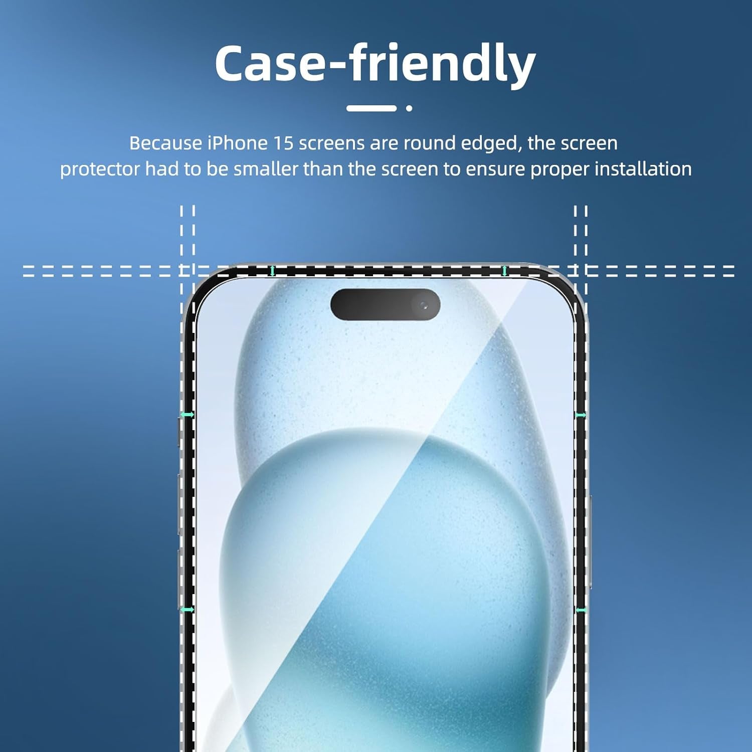 3 Pack Designed for Iphone 15/15 Pro (6.1 Inch) Screen Protector Tempered Glass,Case Friendly Ultra Resistant