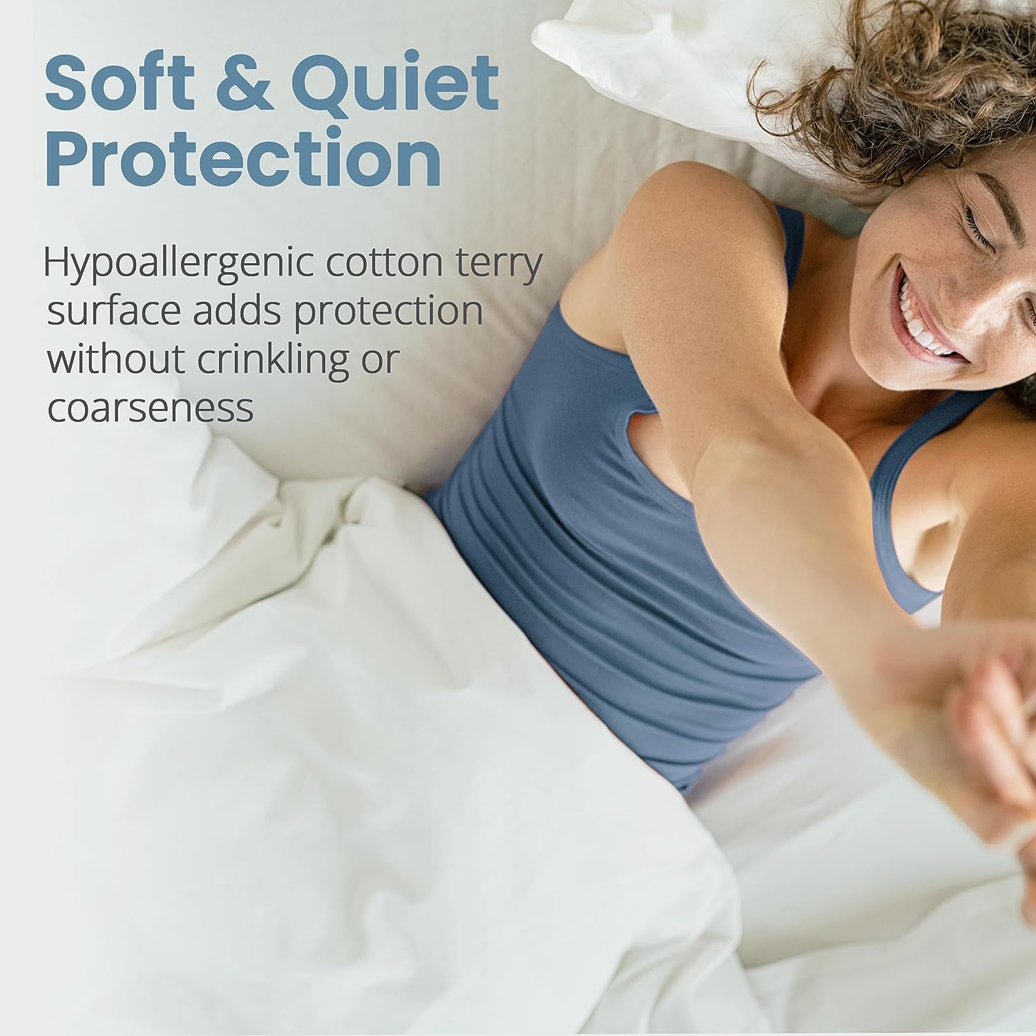 100% Waterproof Queen Size Mattress Protector - Fitted with Stretchable Pockets - Machine Washable Cotton Mattress Cover for Bed