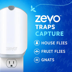 Flying Insect Trap, Fly Trap + Refill Cartridge Pack (1 Plug-In Base + 3 Total Refill Cartridges)