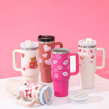 Tumbler With Handle And Straw